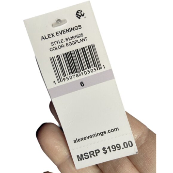 **Alex Evenings** Empire Waist Dress Cascade Detail 6 NWT - Picture 5 of 5